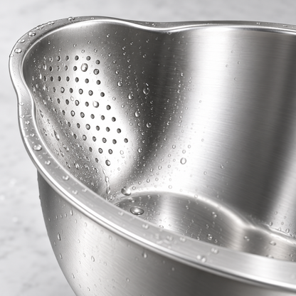 🥣 Cook's Gift | Stainless Steel | Rice Prep | Sleek Drainage