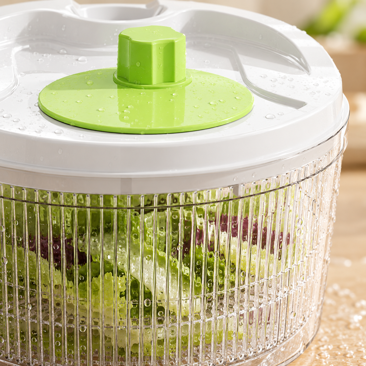 🥗 Salad Spinner | Clear Plastic | Prep | Cook's Gift | Sleek
