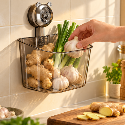 🧄 Storage Basket | Clear Plastic | Kitchen Gift | Sleek Design