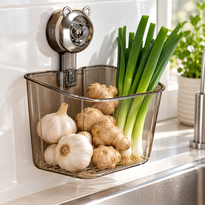 🧄 Storage Basket | Clear Plastic | Kitchen Gift | Sleek Design