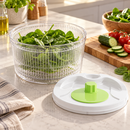 🥗 Salad Spinner | Clear Plastic | Prep | Cook's Gift | Sleek