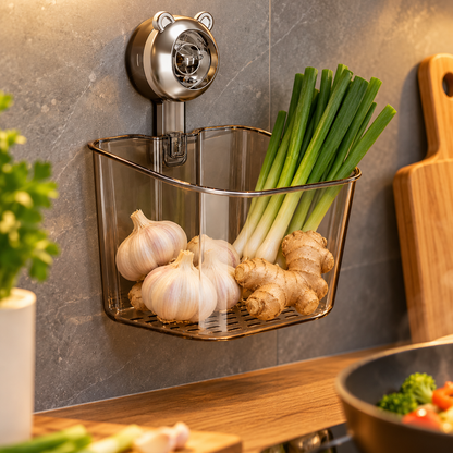 🧄 Storage Basket | Clear Plastic | Kitchen Gift | Sleek Design