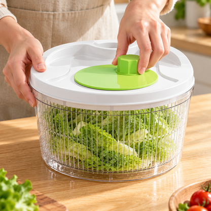 🥗 Salad Spinner | Clear Plastic | Prep | Cook's Gift | Sleek