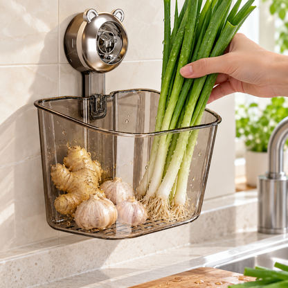 🧄 Storage Basket | Clear Plastic | Kitchen Gift | Sleek Design